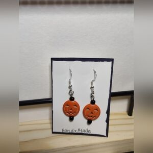Hand Crafted Jack-o'-lantern Earrings